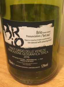 Brio Pinot Grigio 2016 Back